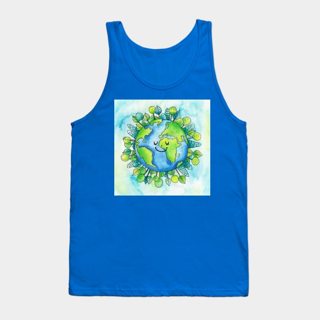 Mother earth Watercolor Tank Top by Mako Design 